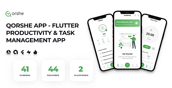 Qorshe App - Flutter Productivity & Task Management App