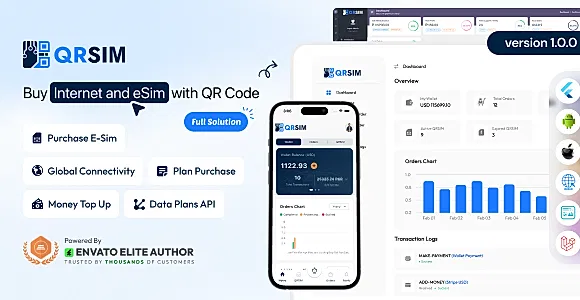 QRSIM - Buy Internet and eSIM with QR Code Full Solution