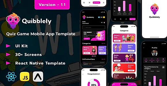 Quibblely GK Quiz React Native Expo Template