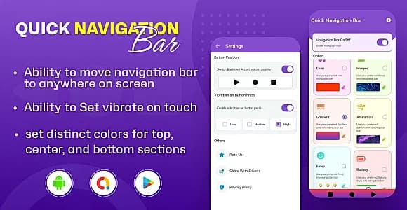 Quick Navigation Bar - Stylish Animated Navigation Bar - Quick Buttons