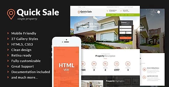 Quick Sale - Real Estate HTML Theme