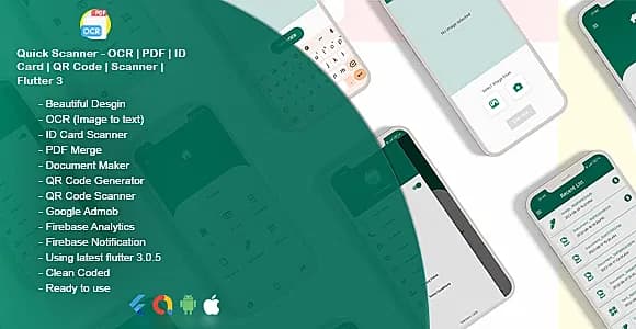 Quick Scanner - Ocr | PDF | Id Card | QR Code | Scanner | Flutter 3.24