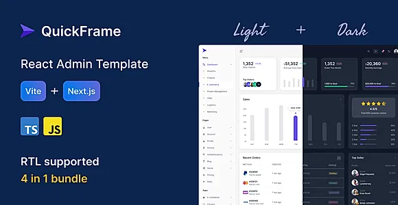 QuickFrame - React Admin Template (Next.js and Vite)