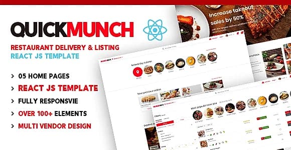 Quickmunch | Restaurant Listing React Template