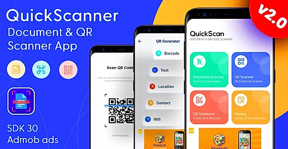QuickScan - Document Scanner & QR Code Scanner - QR Scanner with Admob Ads