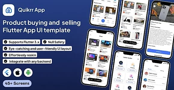 Quikrr UI template | Classified App in Flutter | Product Buying & Selling App Template