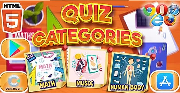 Quiz Categories - HTML5 & Mobile Game (C3p)