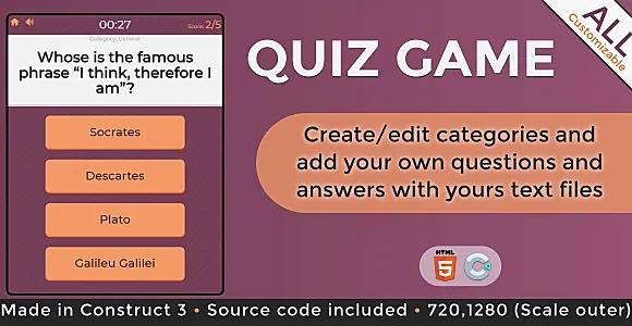 Quiz Game - HTML5 Casual Game
