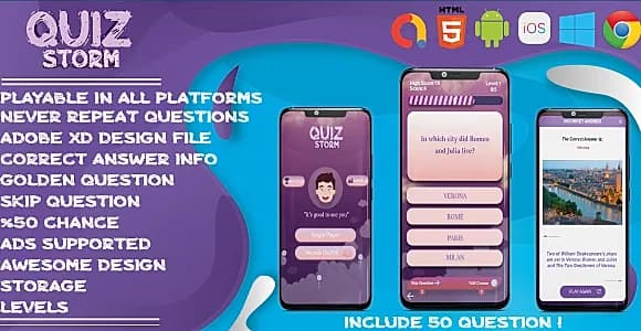 Quiz Game Storm - HTML5 Quiz App
