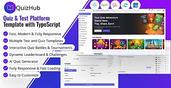 QuizHub – Quiz & Test Platform Next.js Template