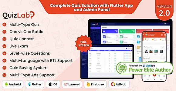 QuizLab - Complete Quiz Solution with Flutter App and Admin Panel