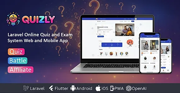 Quizly - Laravel online Quiz and Exam System Web and Mobile App