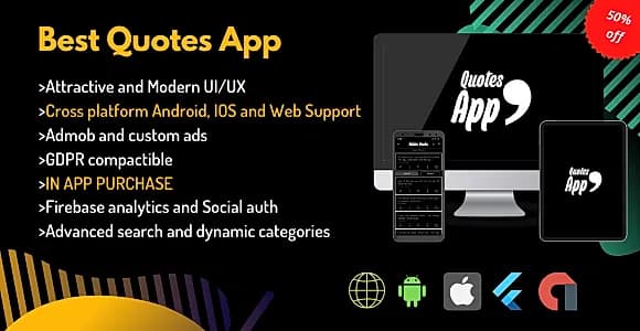 Quotes App  + Admin app + Web app - flutter