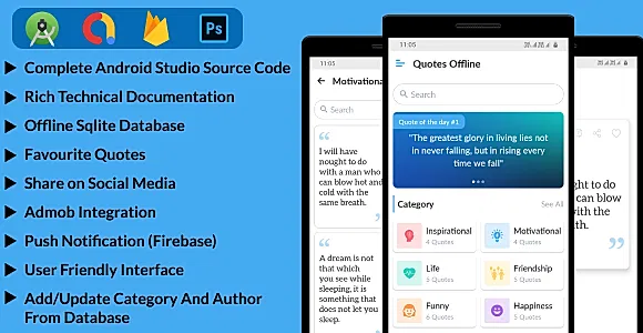 Quotes Offline – Android App with Admob GDPR and Firebase
