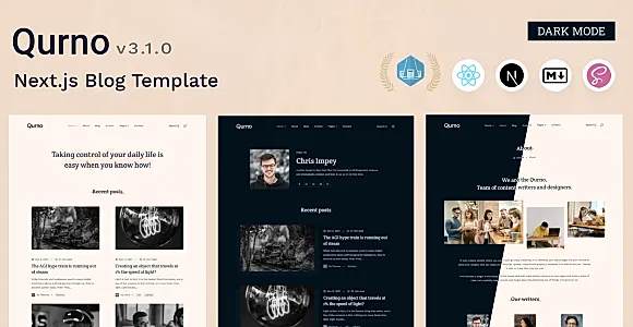 Qurno - Minimal Blog Nextjs Template
