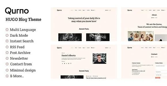 Qurno - Multipurpose Blog and News Hugo Theme