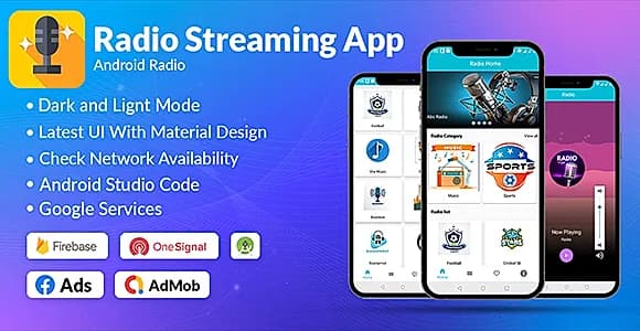 Radio App Android Online | Admob, Facebook, Startapp