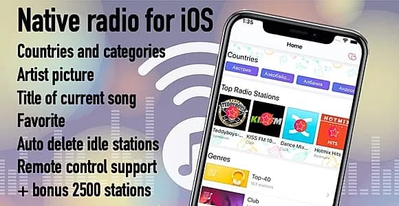 Radio Native iOS App - Xcode Full project and PHP Backend + In-app