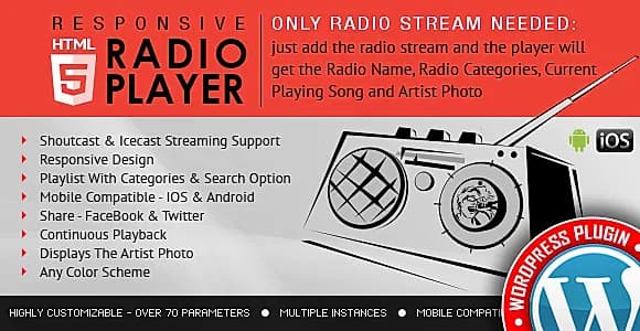Radio Player Shoutcast & Icecast WordPress Plugin