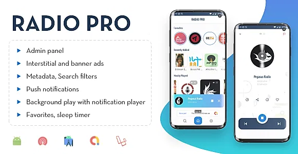 Radio Pro | Multi-station Radio App with Admin  Panel