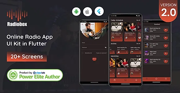 RadioBox - Online Radio App UI Kit in Flutter