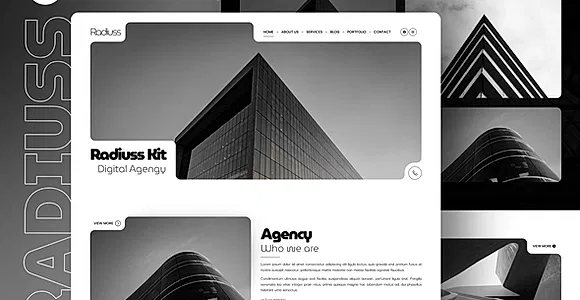 Radiuss - Digital Agency Elementor Pro Template Kit