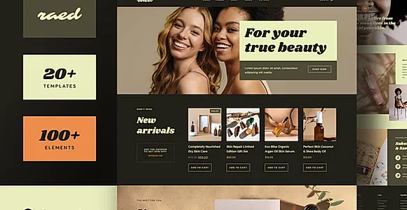 Raed - Organic Cosmetics & Natural Beauty Shop Elementor Template Kit