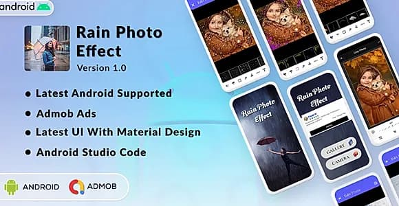 Rain Photo Effect | Rain Live Filter & Effect | Admob Ads