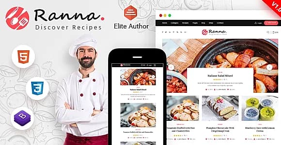 Ranna - Food & Recipe Blog Bootstrap 4 Template