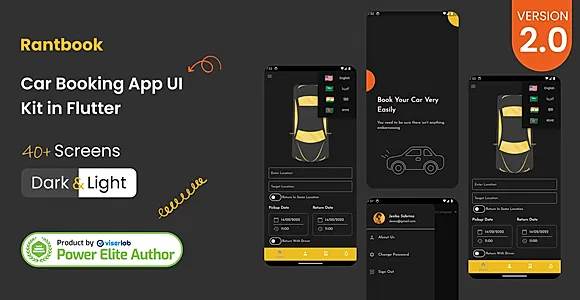 RantBook - Car Booking App UI Kit in Flutter