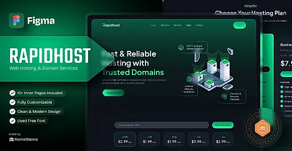 Rapidhost - Web Hosting & Domain Services Figma Template
