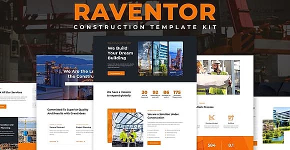 Raventor - Construction & Architecture Elementor Template Kit