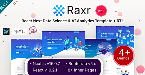 Raxr - React Nextjs 16 Data Science & AI Analytics Template