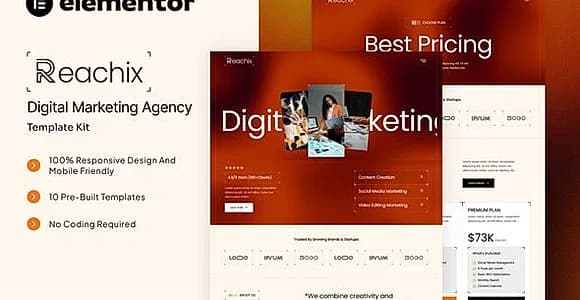 Reachix - Digital Marketing Agency Elementor Template Kit