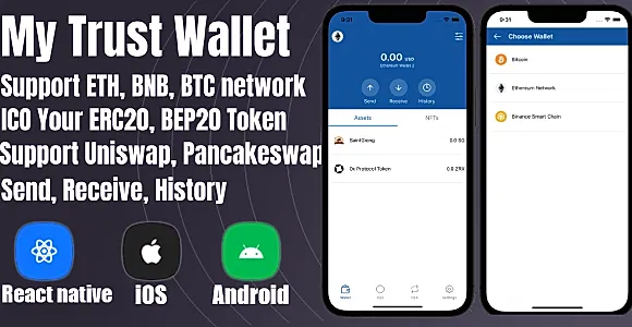 React Native - BTC, BNB, ETH Crypto Wallet