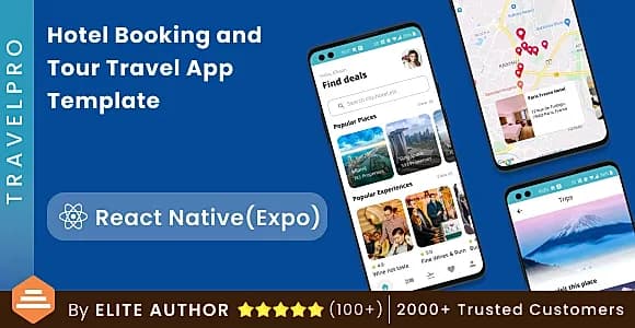 React Native Hotel Booking and Tour Travel App Template in React Native | TravelPro