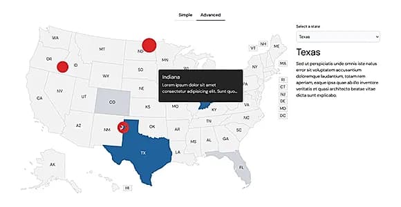 React United States SVG Map