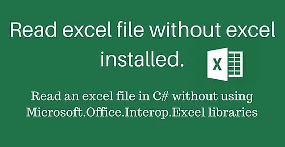 Read excel file without excel install