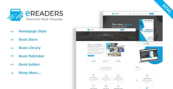 E Readers - Books Library eCommerce Store Html Template