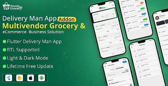 Ready Grocery Delivery Man App | Rider App | Delivery App Addon
