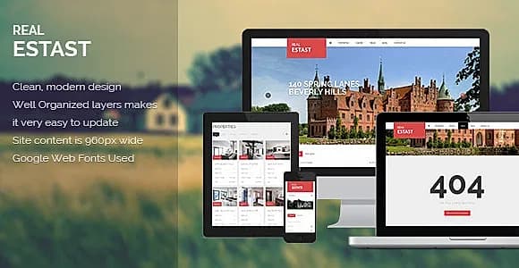 RealEstast - Real Estate PSD Template