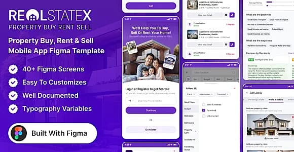 RealStateX – Property Buy, Rent & Sell App Figma Template
