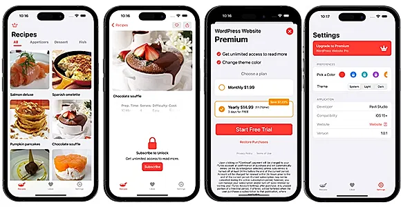 Recipe iOS WordPress App - SwiftUI Full Application