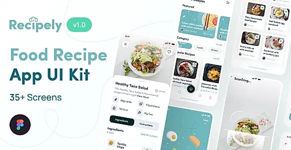 Recipely - Food Recipe App UI Kit
