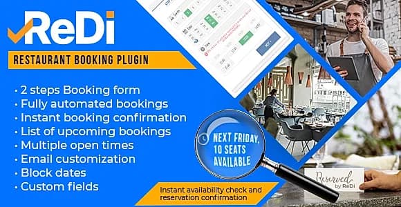 ReDi Restaurant Booking plugin for WordPress