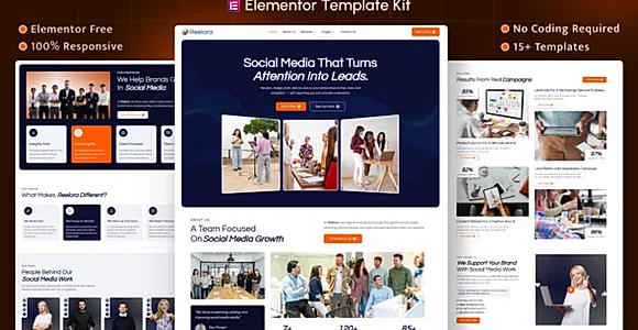 Reelora – Social Media Marketing Agency Elementor Template Kit