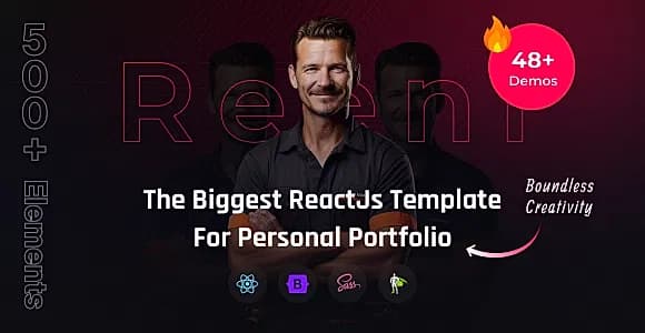 Reeni – Personal Portfolio CV & Resume ReactJs Template