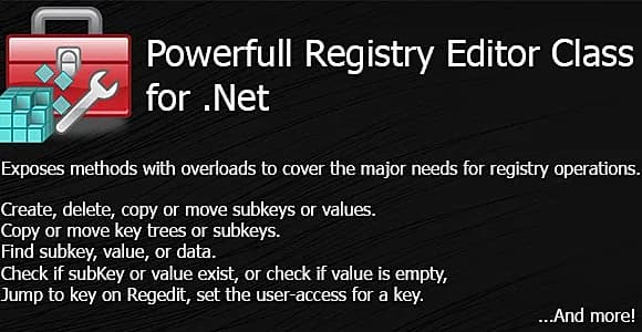 Registry Editor Class for .Net