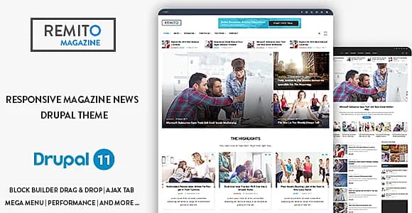 Remito - Responsive Magazine News Drupal 11 Theme