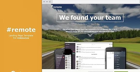Remote | Unbounce Landing Page with Fullscreen Video Header